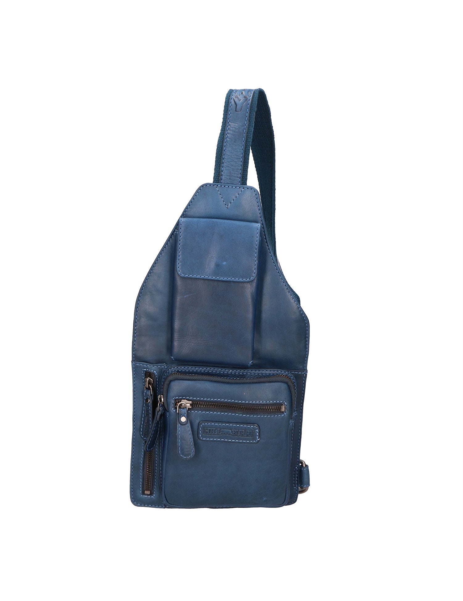 Marsupio da uomo in vera pelle Casual HILB-3338-BLU Hill Burry