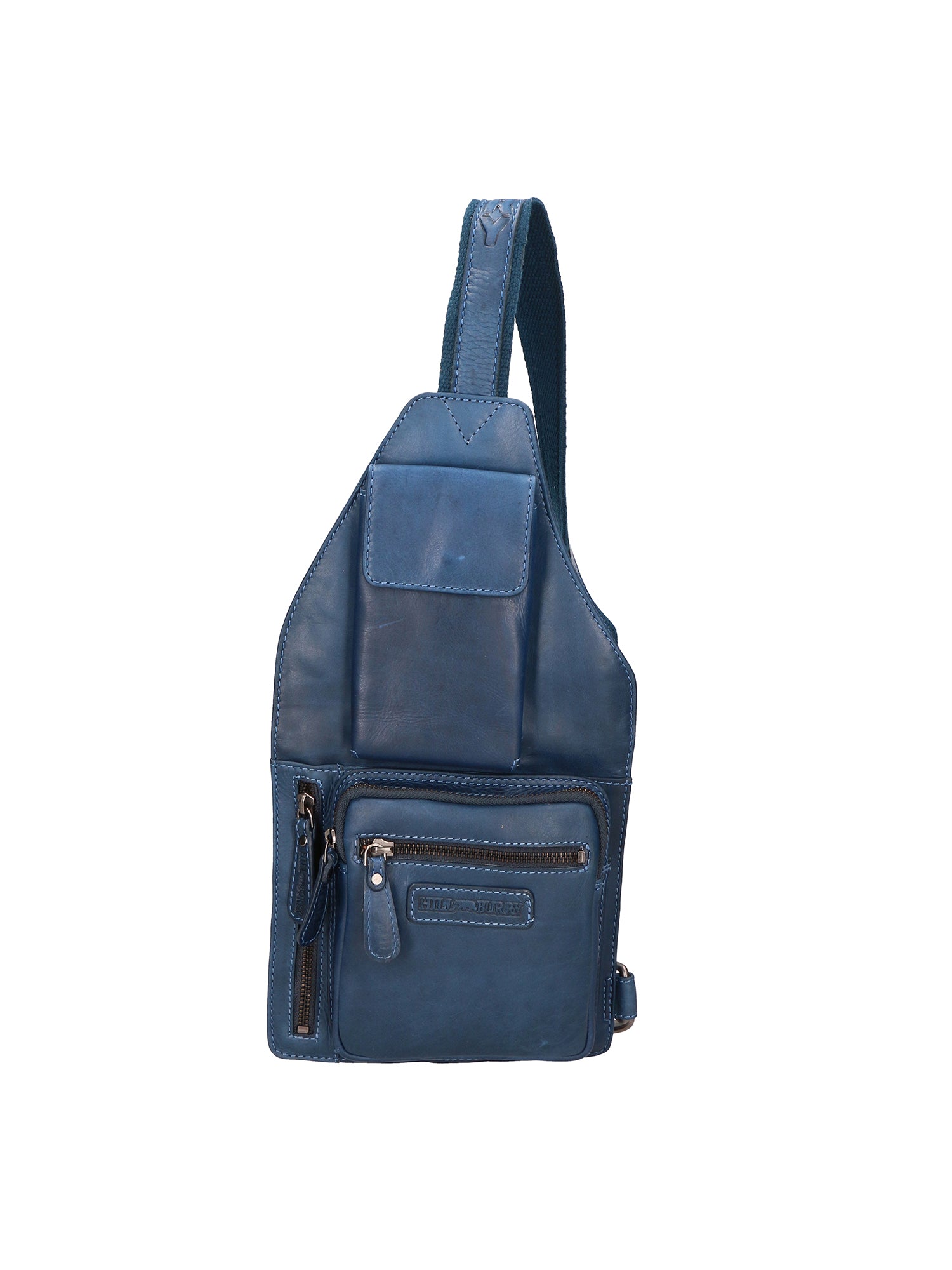 Marsupio da uomo in vera pelle Casual HILB-3338-BLU Hill Burry
