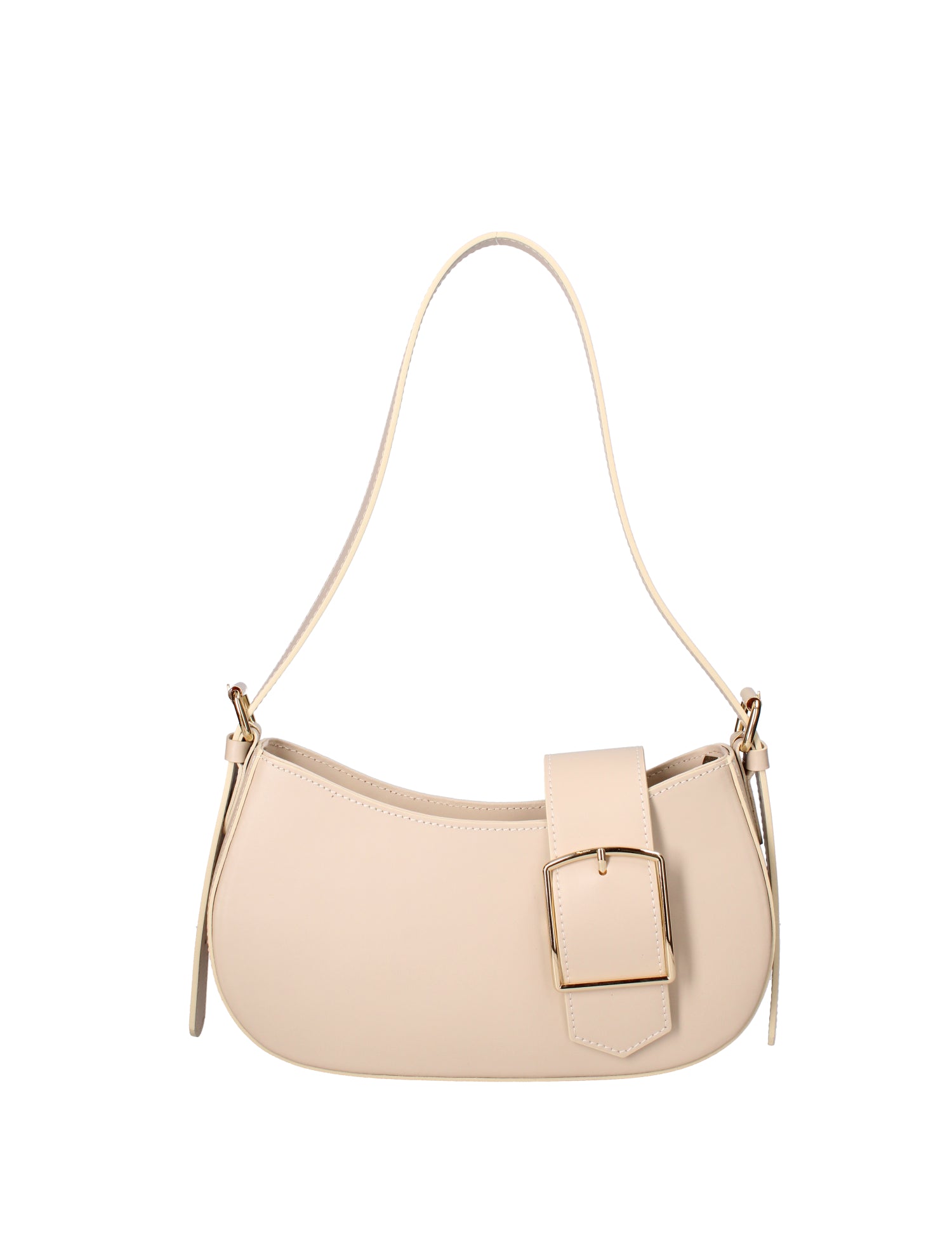 Borsa a spalla da donna 100% vera pelle 07213-L116 BEIGE Roberta Rossi