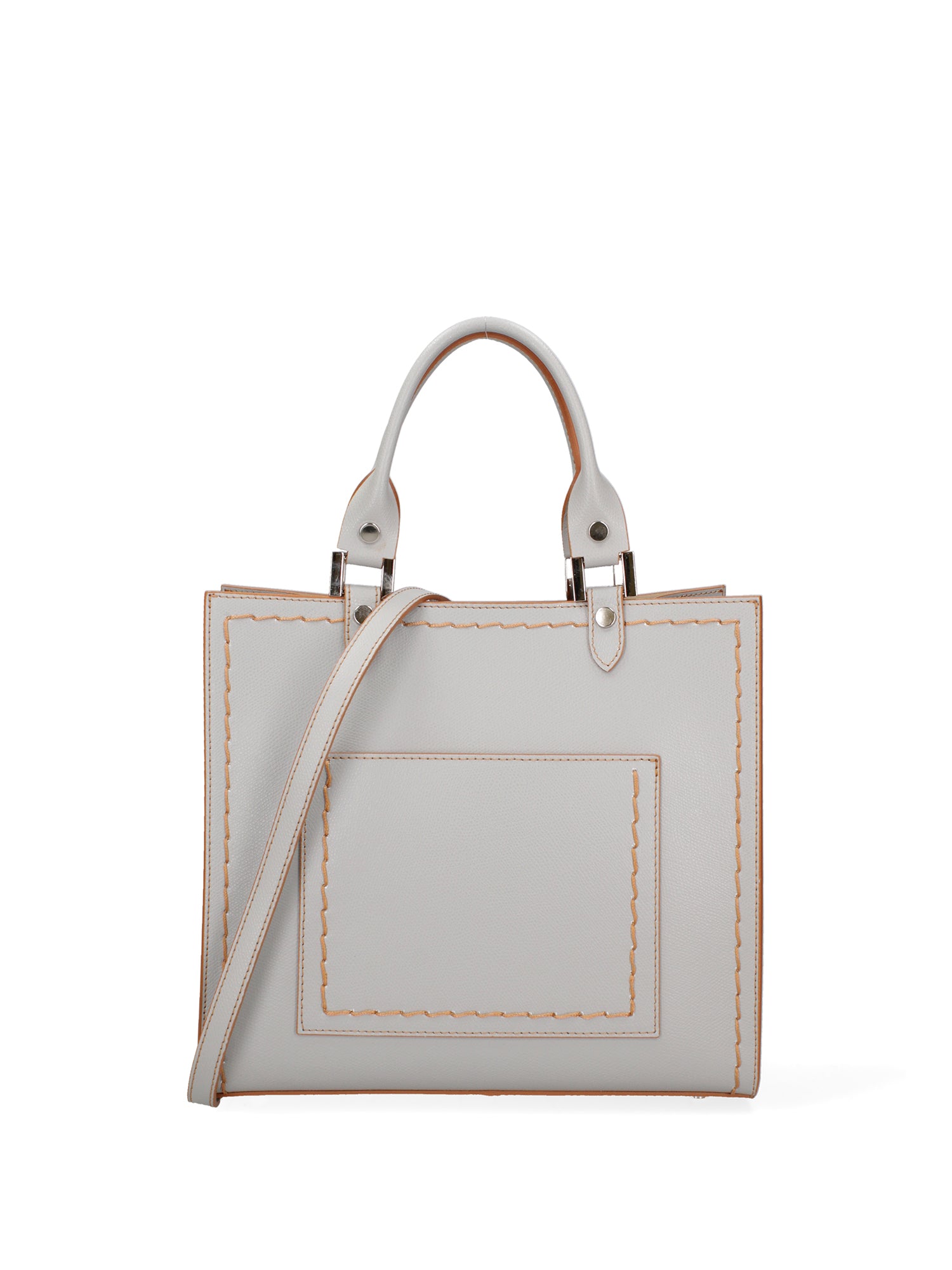 Borsa a mano da donna 100% vera pelle 07262-P 630 GRIGIO CHIARO Roberta Rossi