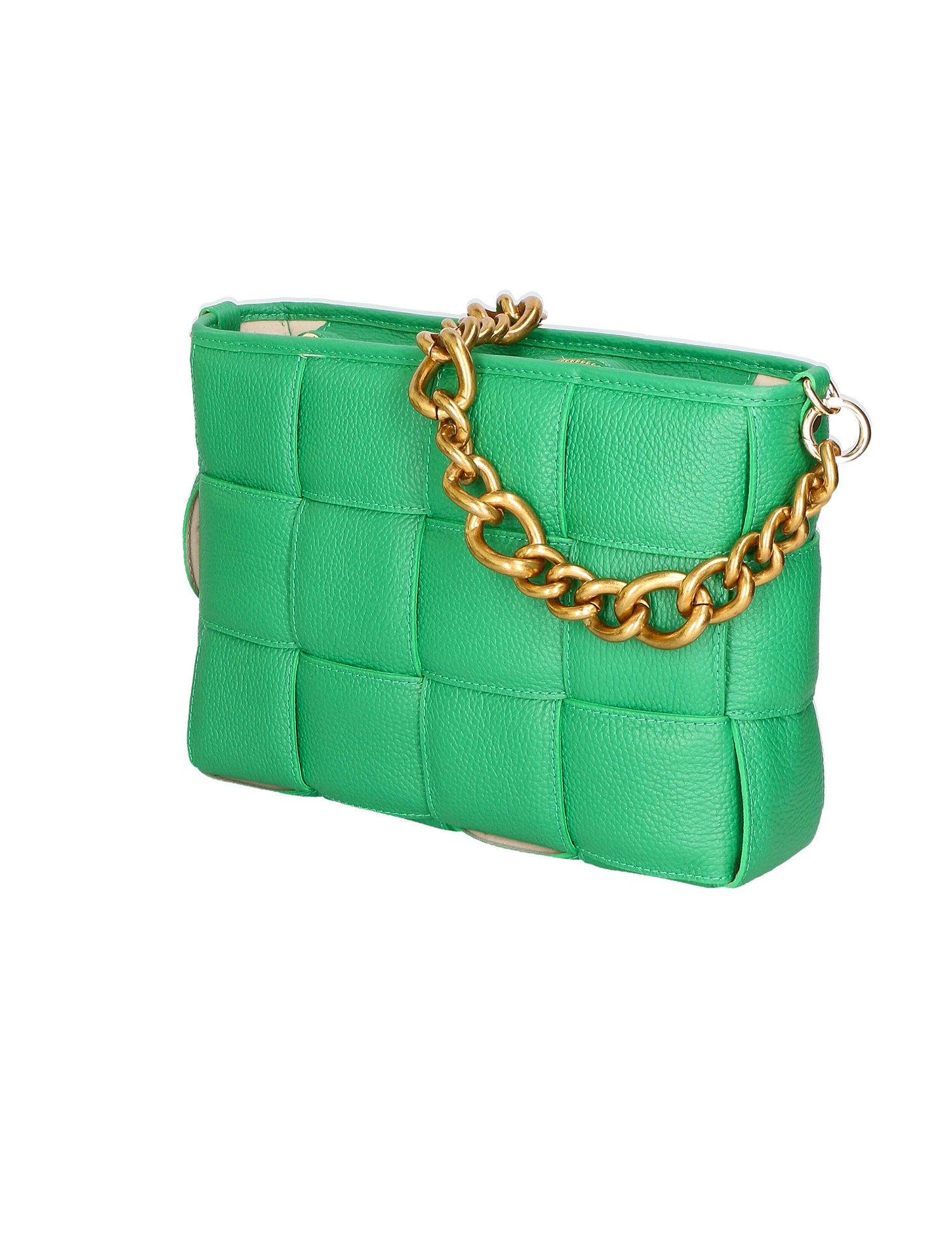 Agostina Borsa a mano da donna Vera pelle 04691-D47 VERDE MELA GREEN APPLE Gave Lux