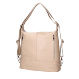 Anjelica women's shoulder bag convertible into a backpack in genuine leather, Made in Italy, 33x31x12 cm