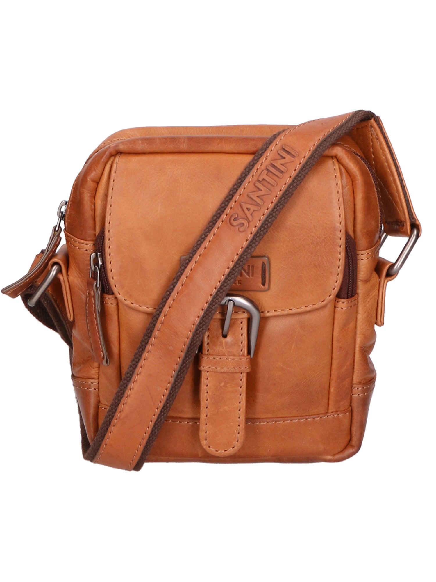 Borsa a tracolla unisex vera pelle 100% Made in Italy SN5863747-TAN Santini Firenze