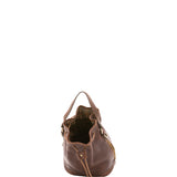 Unisex-Beuteltasche aus echtem Leder, hergestellt in Italien, 24 x 30 x 16 cm