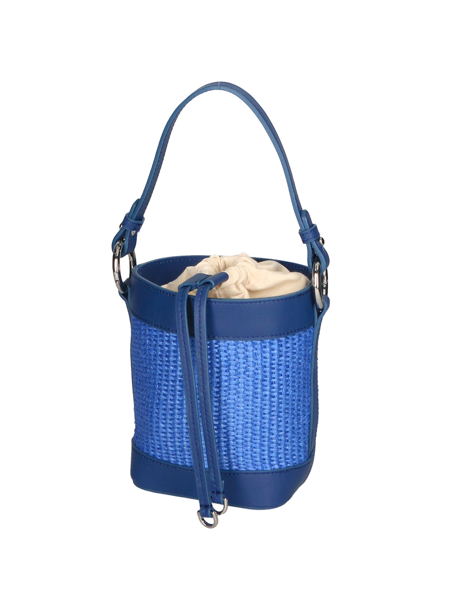 Borsa a secchiello da donna Misto pelle e tessuto MYB-05166-SS-530+S22 BLUETTE My Best Bag
