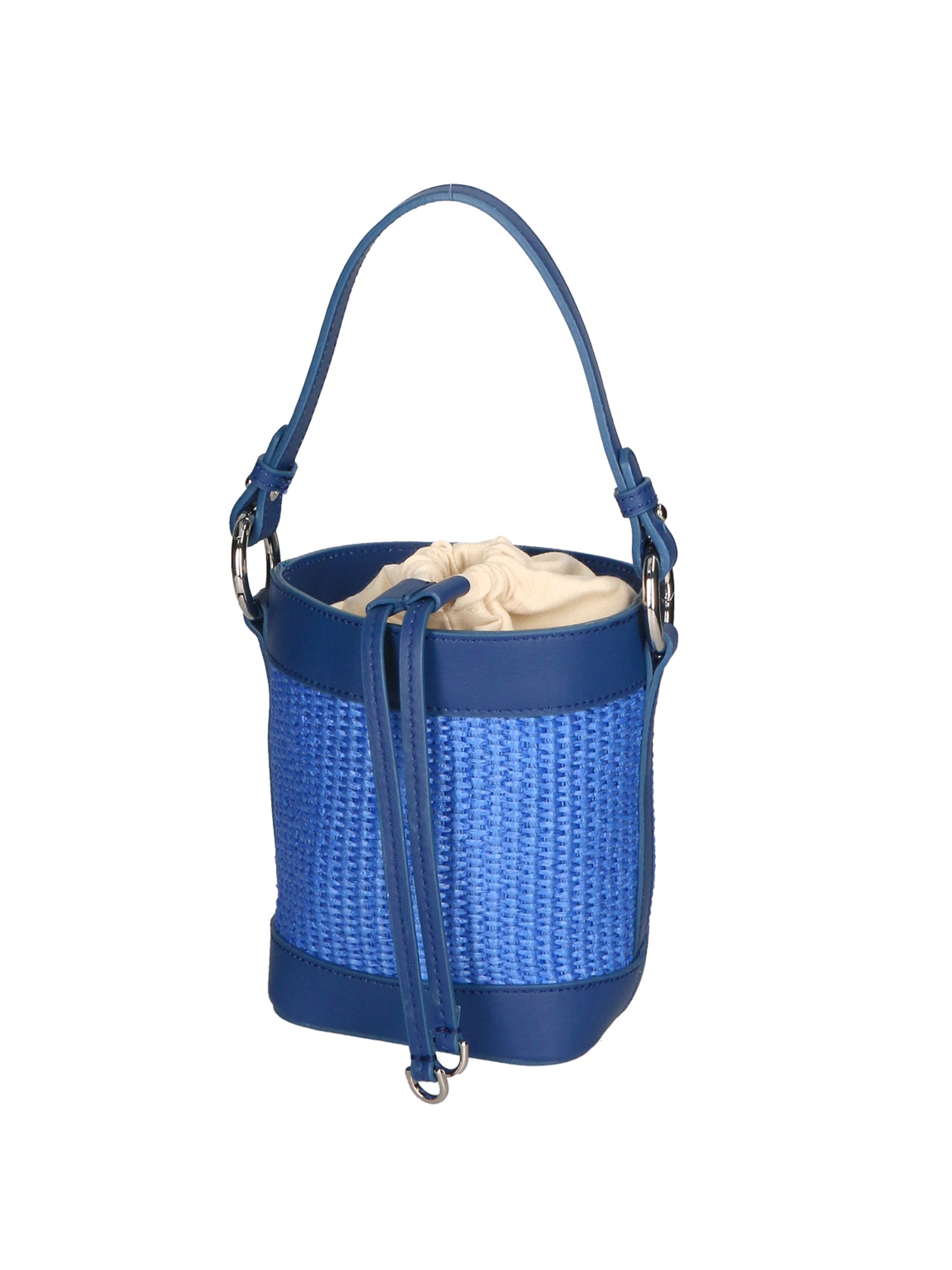 Borsa a secchiello da donna Misto pelle e tessuto MYB-05166-SS-530+S22 BLUETTE My Best Bag