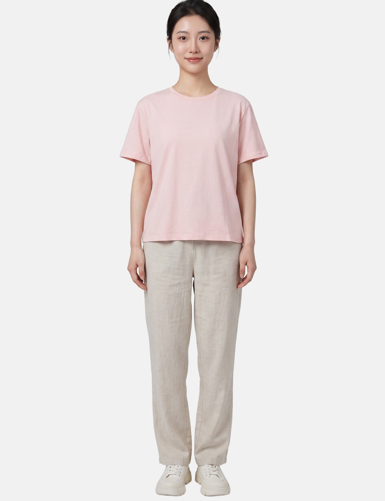 T-shirt in 84% Cotone 16% Elastan Rosa