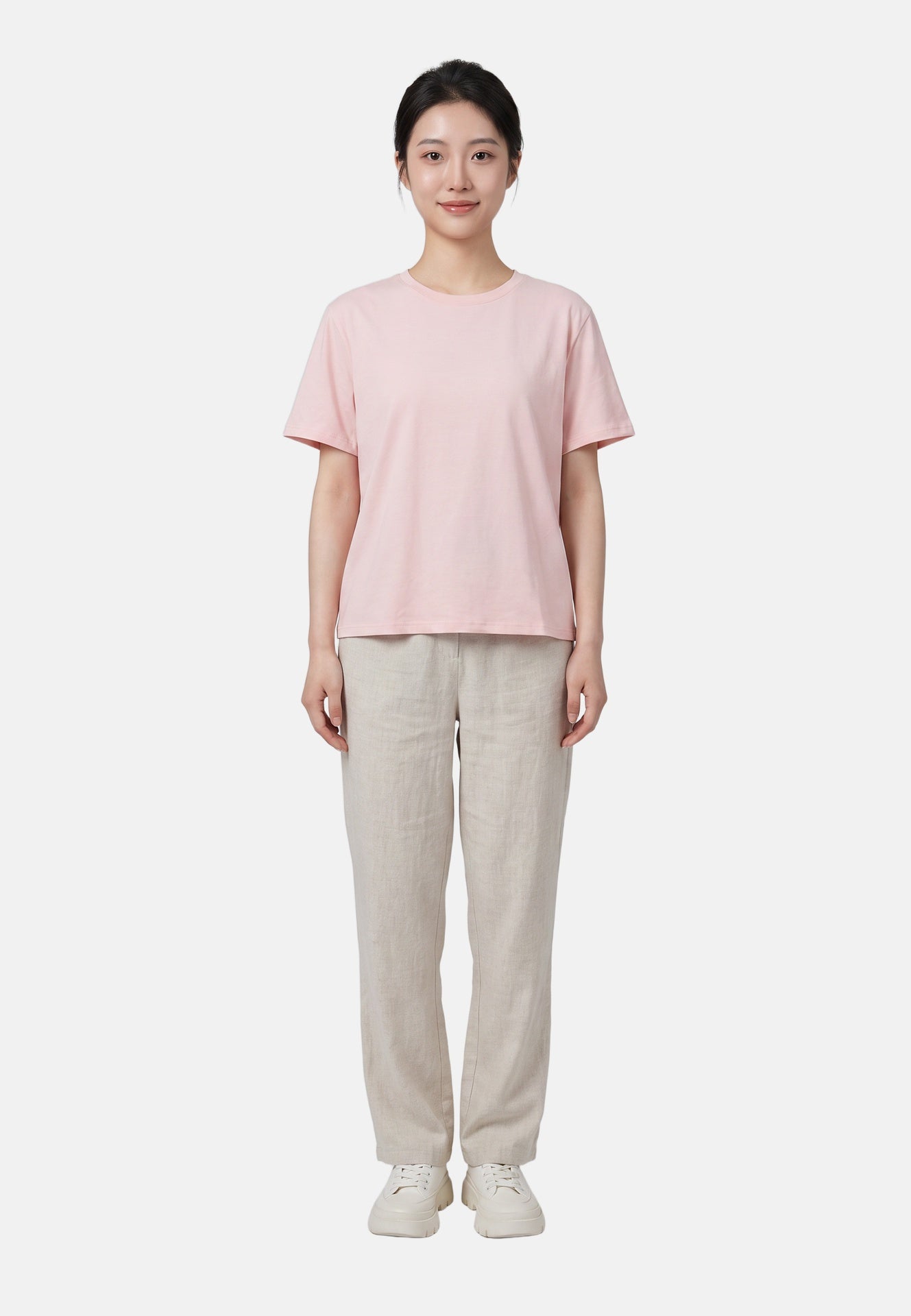 T-shirt in 84% Cotone 16% Elastan Rosa