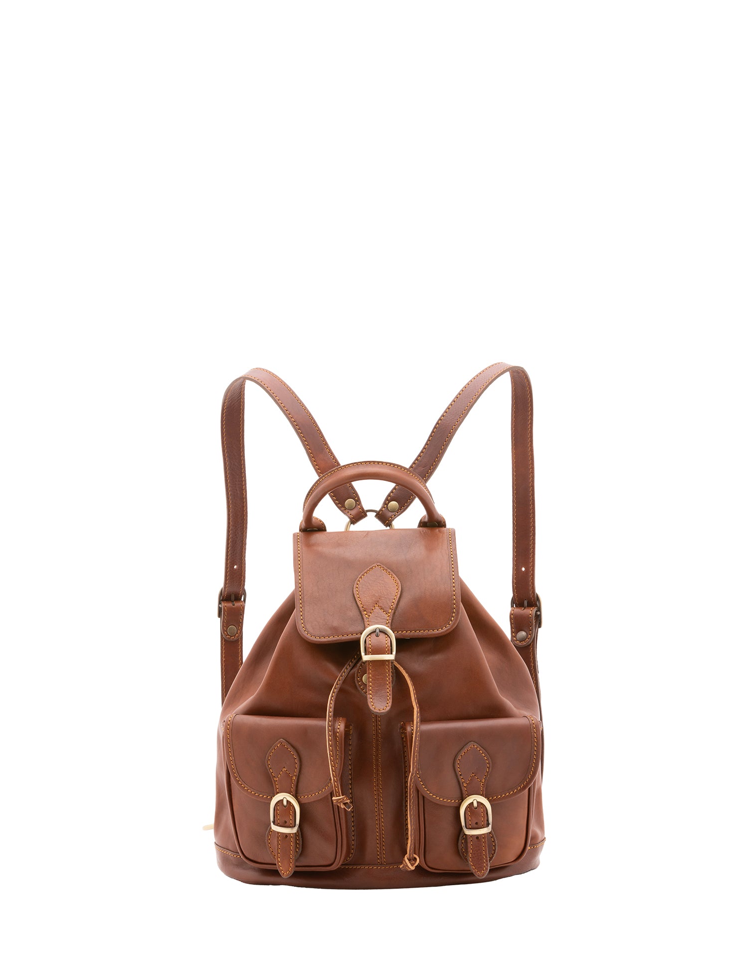 Zaino in vera pelle unisex Made in Italy 4030-MARRONE Alessia Firenze