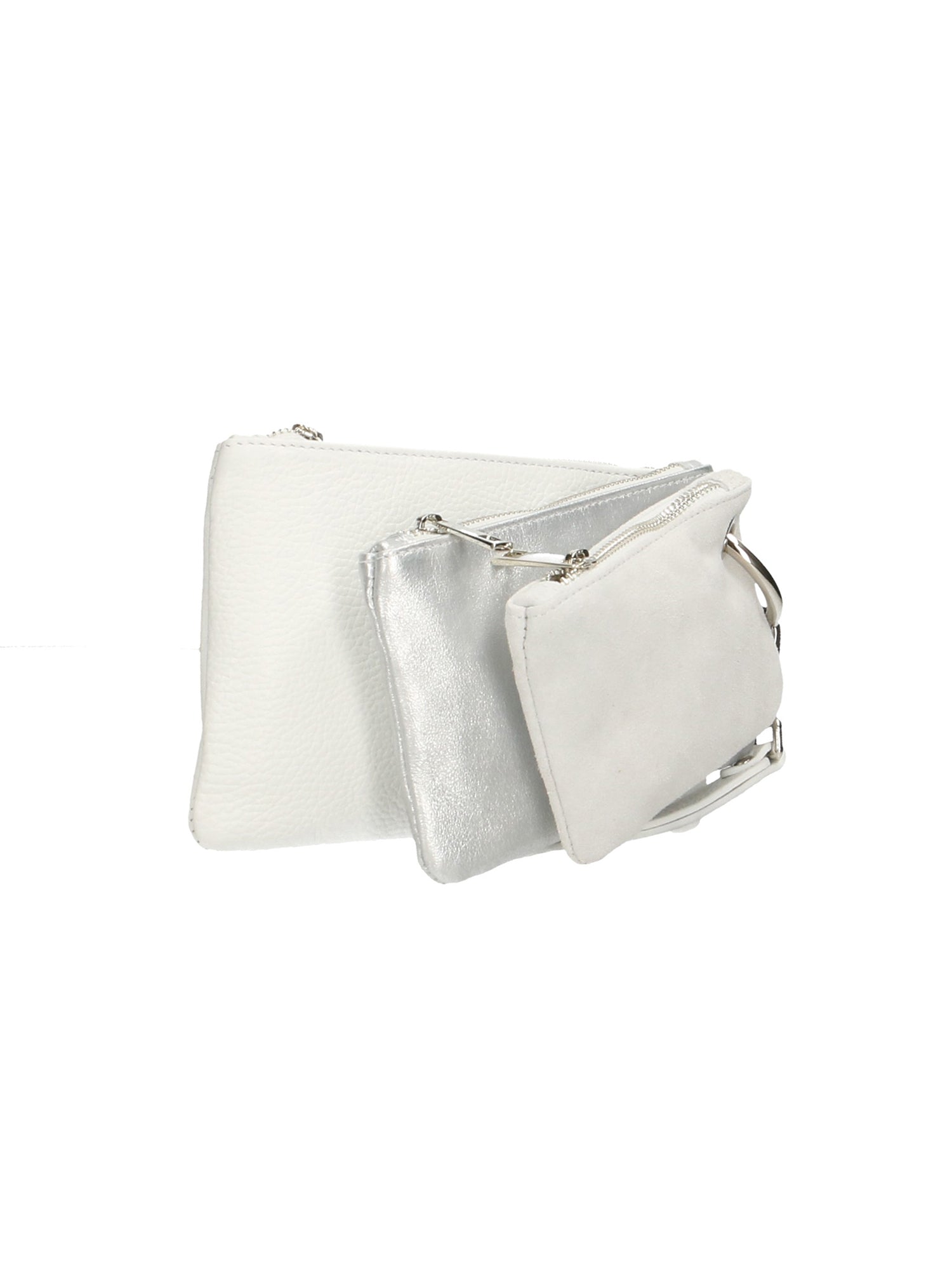 Luna Borsa a tracolla da donna Vera pelle 189034-BIANCO+ARGENTO Gave Lux