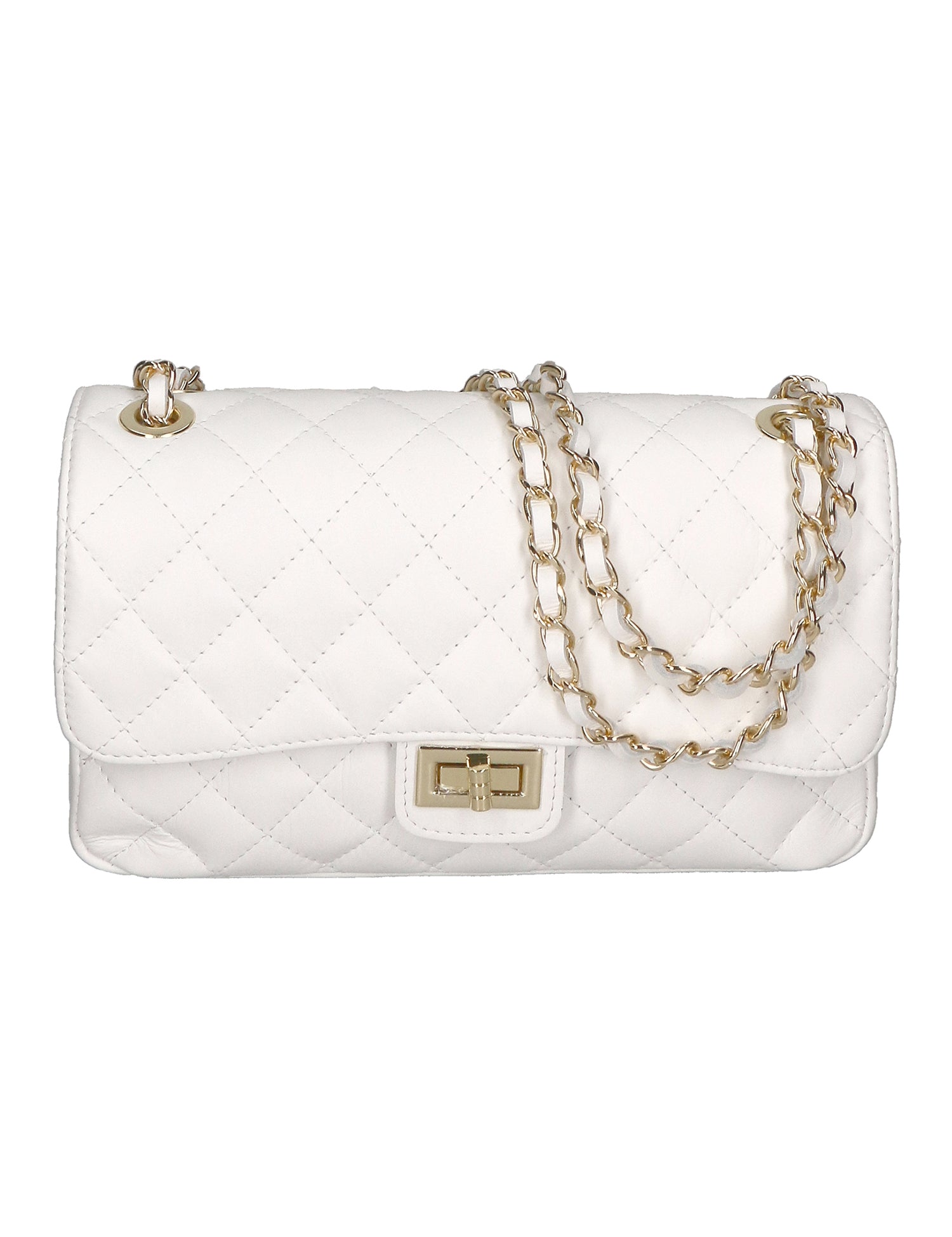 Clizia Borsa a spalla da donna Vera pelle 6078-S01 BIANCO Gave Lux