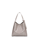 Borsa a Spalla in 100% Pu Vegan Leather Beige Scuro