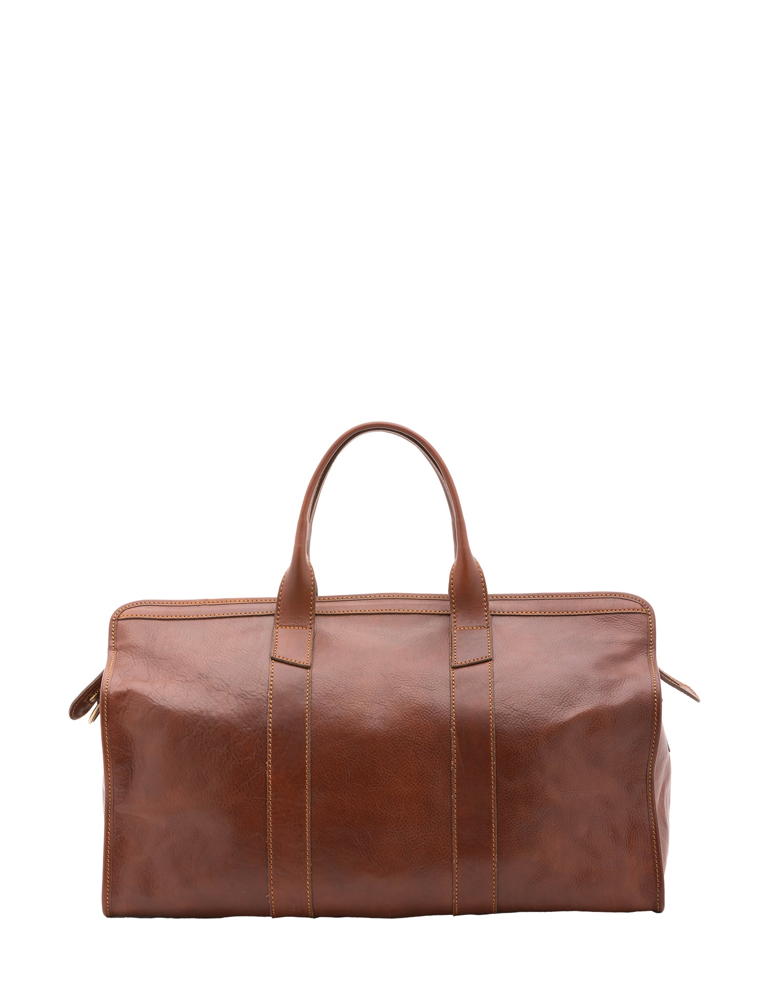 Borsa da viaggio unisex in vera pelle 100% cotone 4091-MARRONE Alessia Firenze