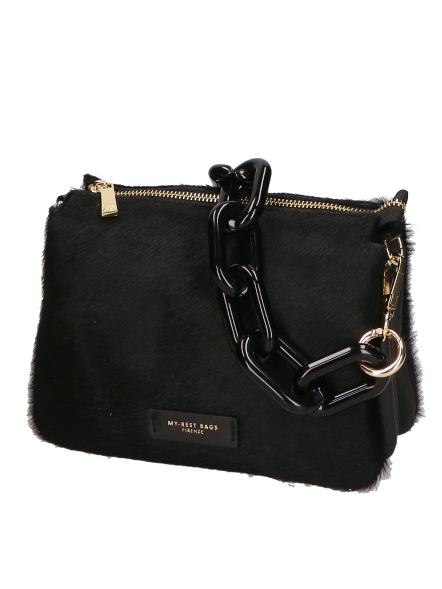 Borsa a spalla da donna Vera pelle di cavallino MYB-8021-FW-NERO My Best Bag