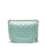Borsa a mano da donna 100% PVC FLAT ZOE-VERDE ACQUA + SILVER Marc Ellis