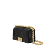 Borsa a mano da donna 100% Pvc FLAT XS MANHATTAN-BLACK + OFF GOLD Marc Ellis