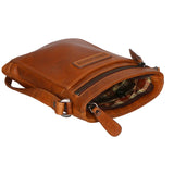 Borsa a tracolla da uomo Vera pelle RFID HILB-3098-CUOIO Hill Burry