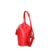 Women's White Convertible Shoulder Bag in Genuine Leather Made in Italy 30x26x9 cm