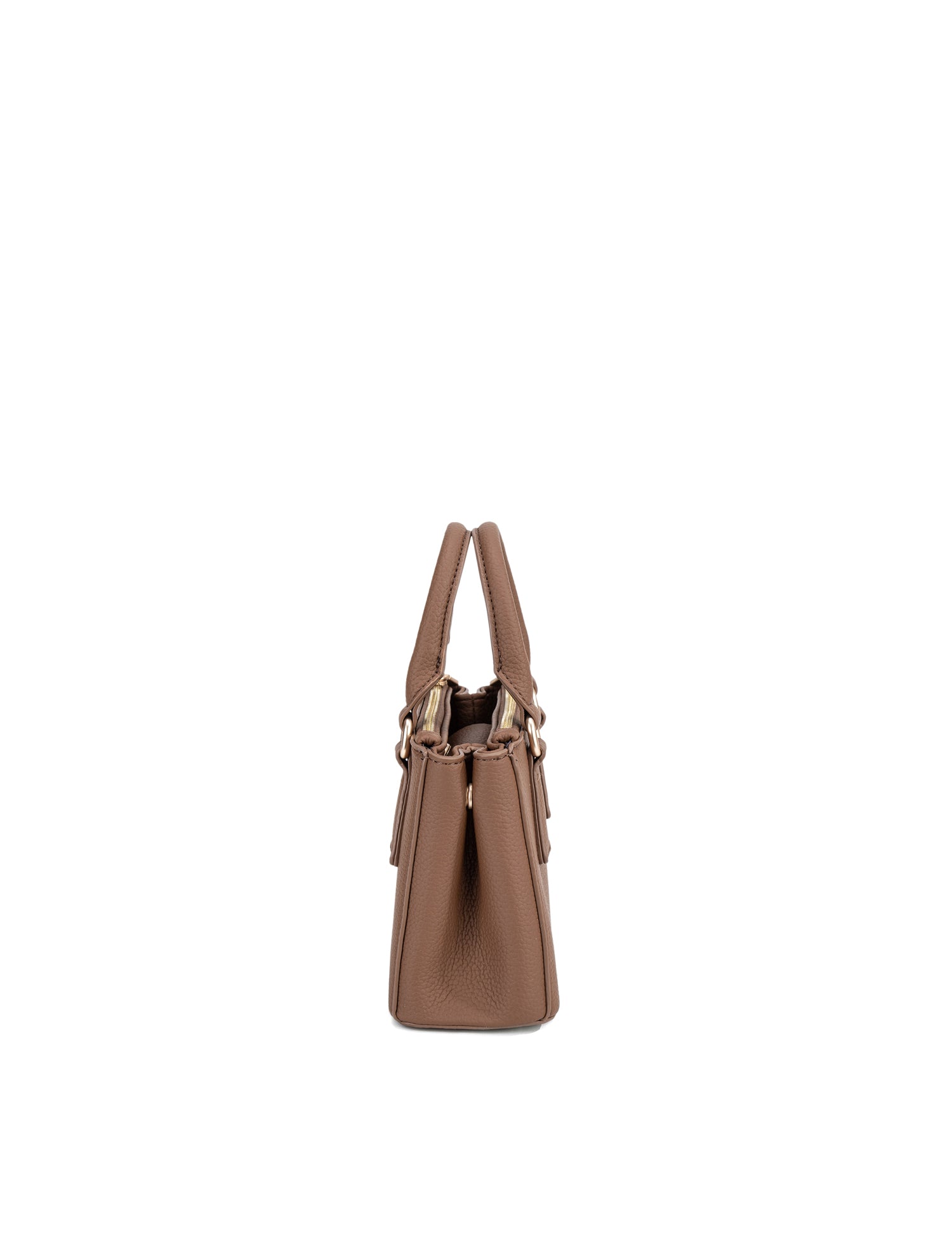 Borsa a Mano in 100% Pu Vegan Leather Marrone