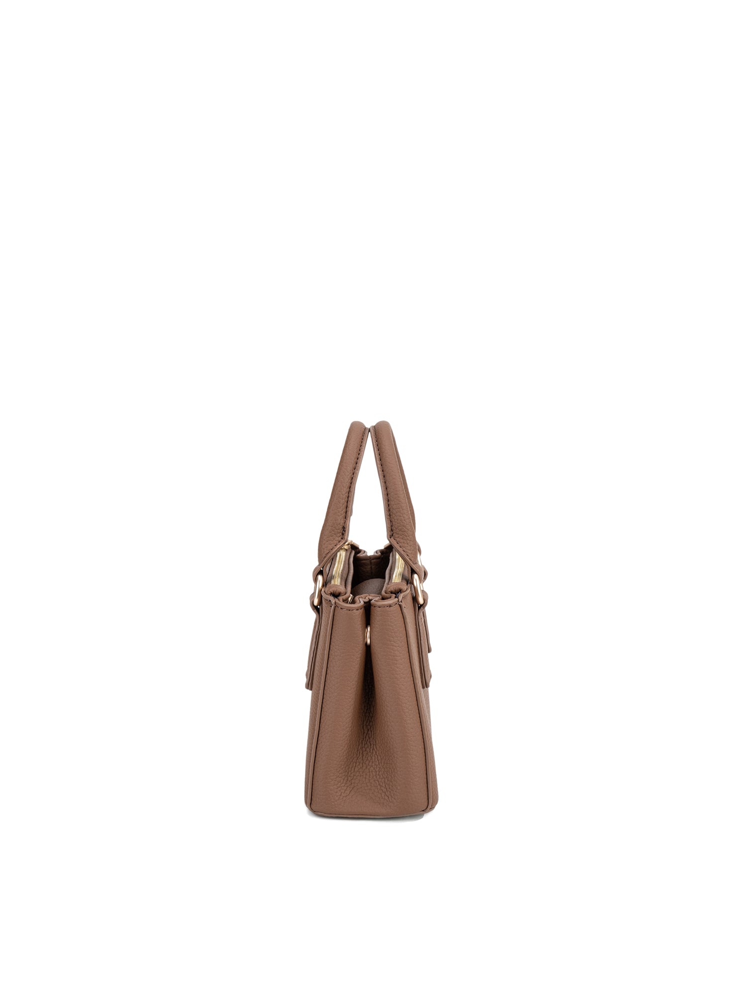 Borsa a Mano in 100% Pu Vegan Leather Marrone
