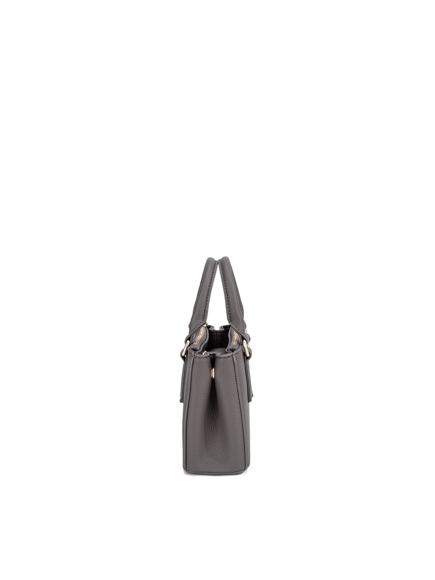 Borsa a Mano in 100% Pu Vegan Leather Grigio