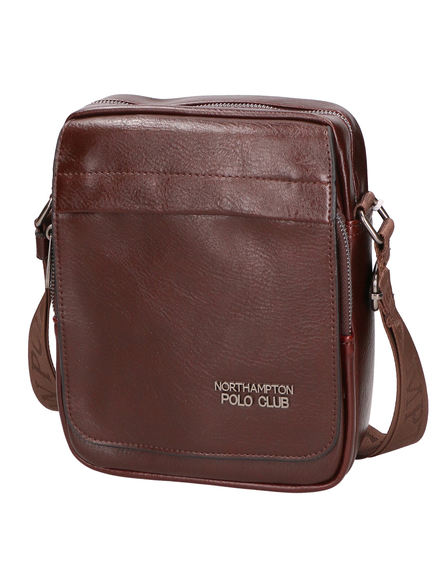Borsa a tracolla uomo in pelle PU Casual PCL3081-BROWN Northampton Polo Club