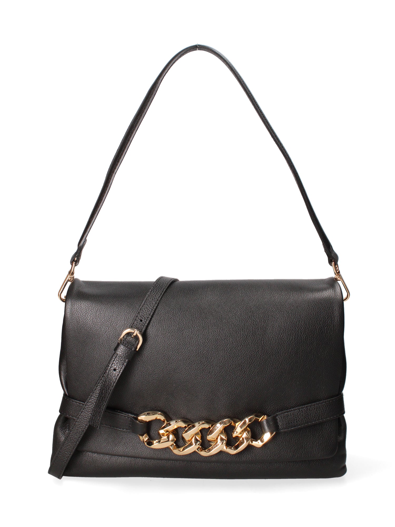 Borsa a spalla da donna Vera pelle JR-W-1160LDO-BLACK-GOLD John Richmond