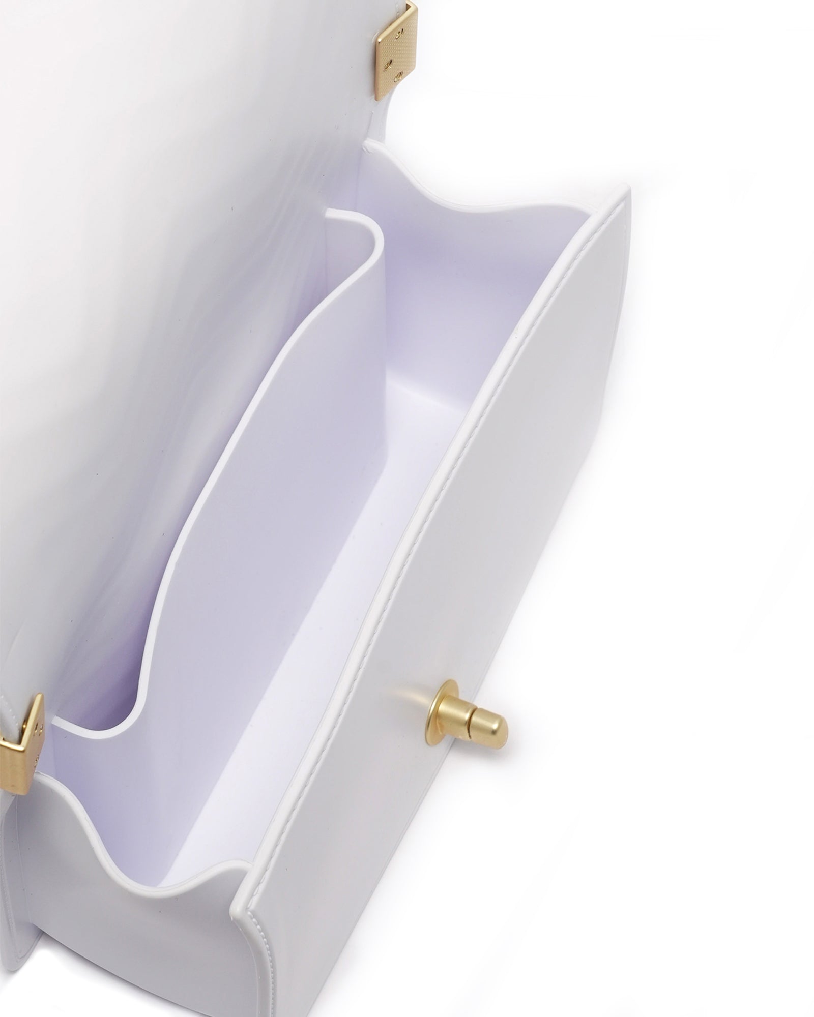 Borsa a mano da donna 100% PVC FLAT S MANHATTAN-OFF BLANC + OFF GOLD Marc Ellis