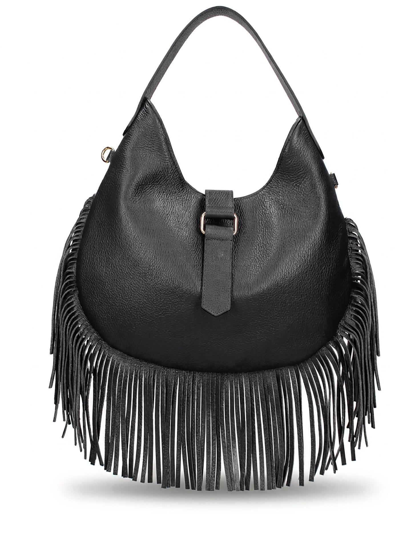 Borsa a Mano in Dollaro Leather Nero