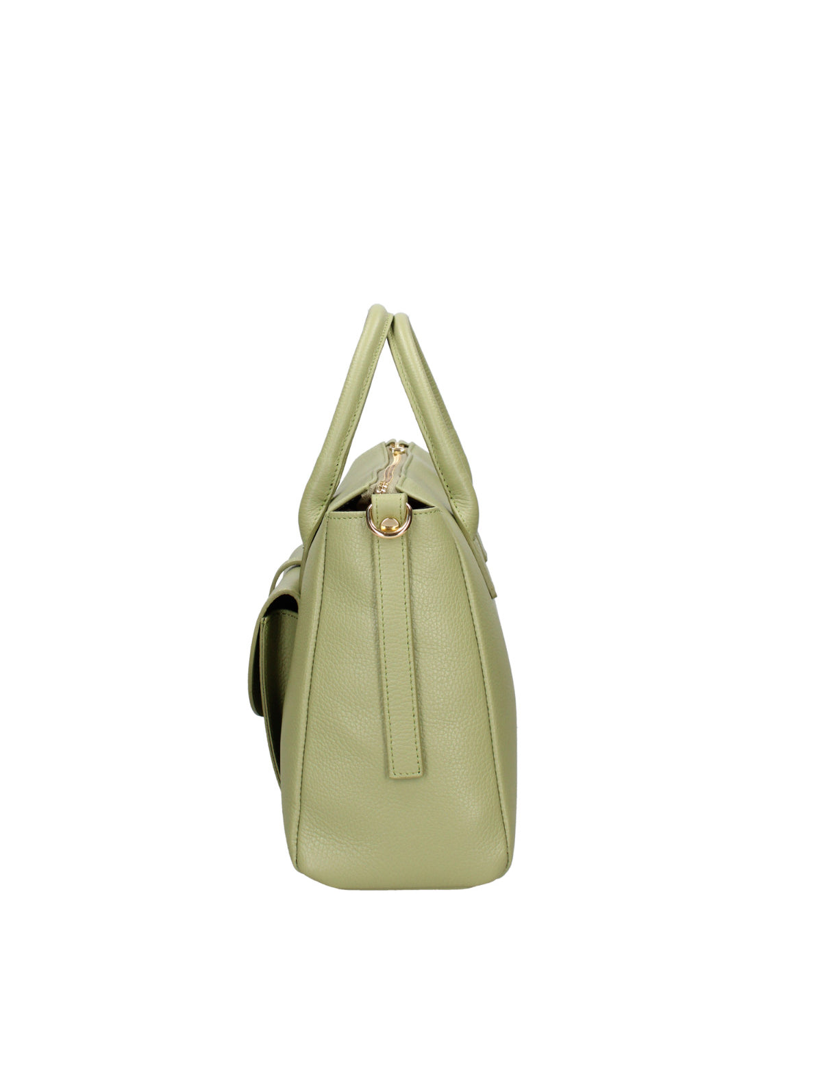 Borsa a Mano in Dollaro Leather Verde Chiaro