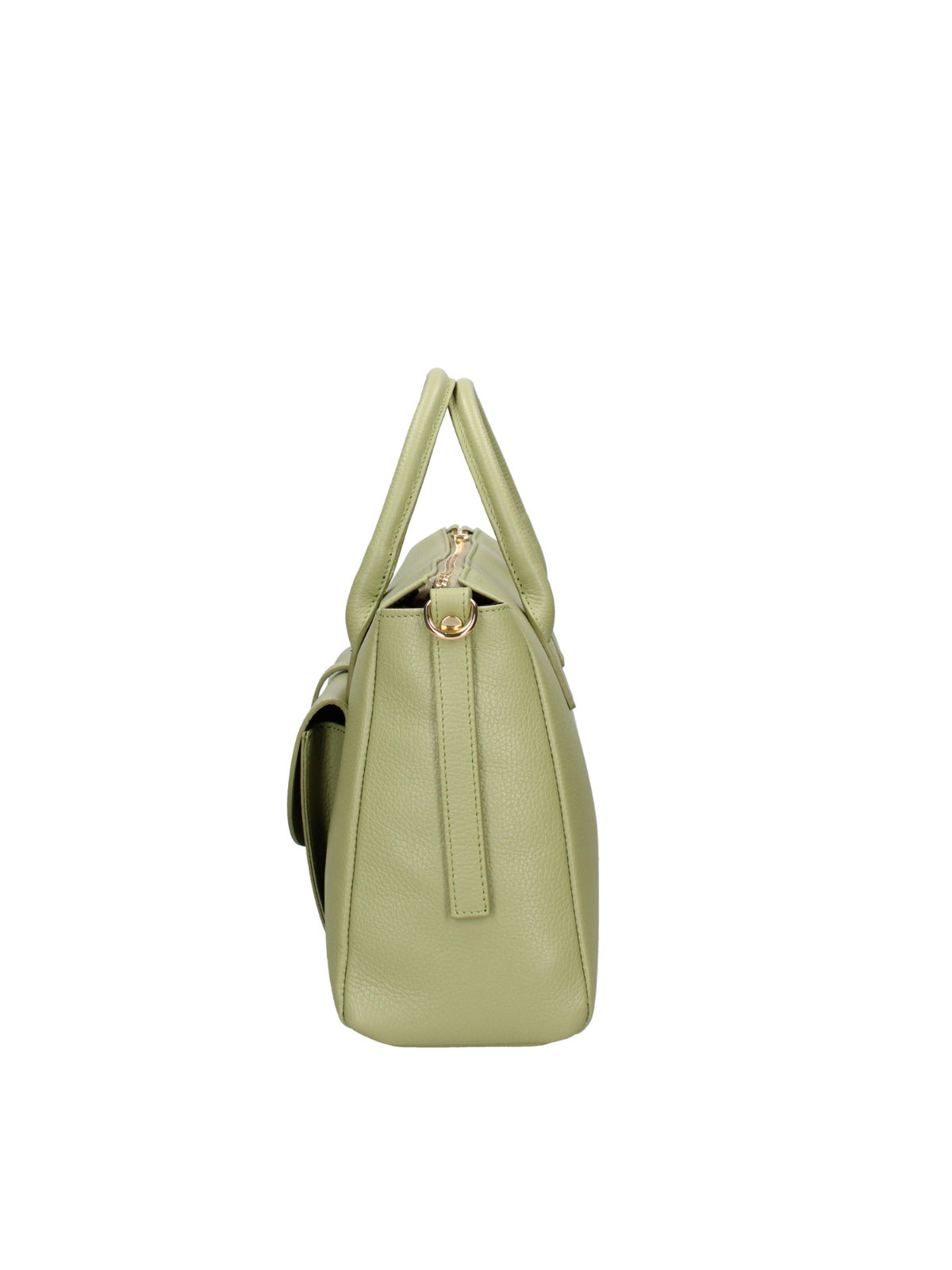 Borsa a Mano in Dollaro Leather Verde Chiaro