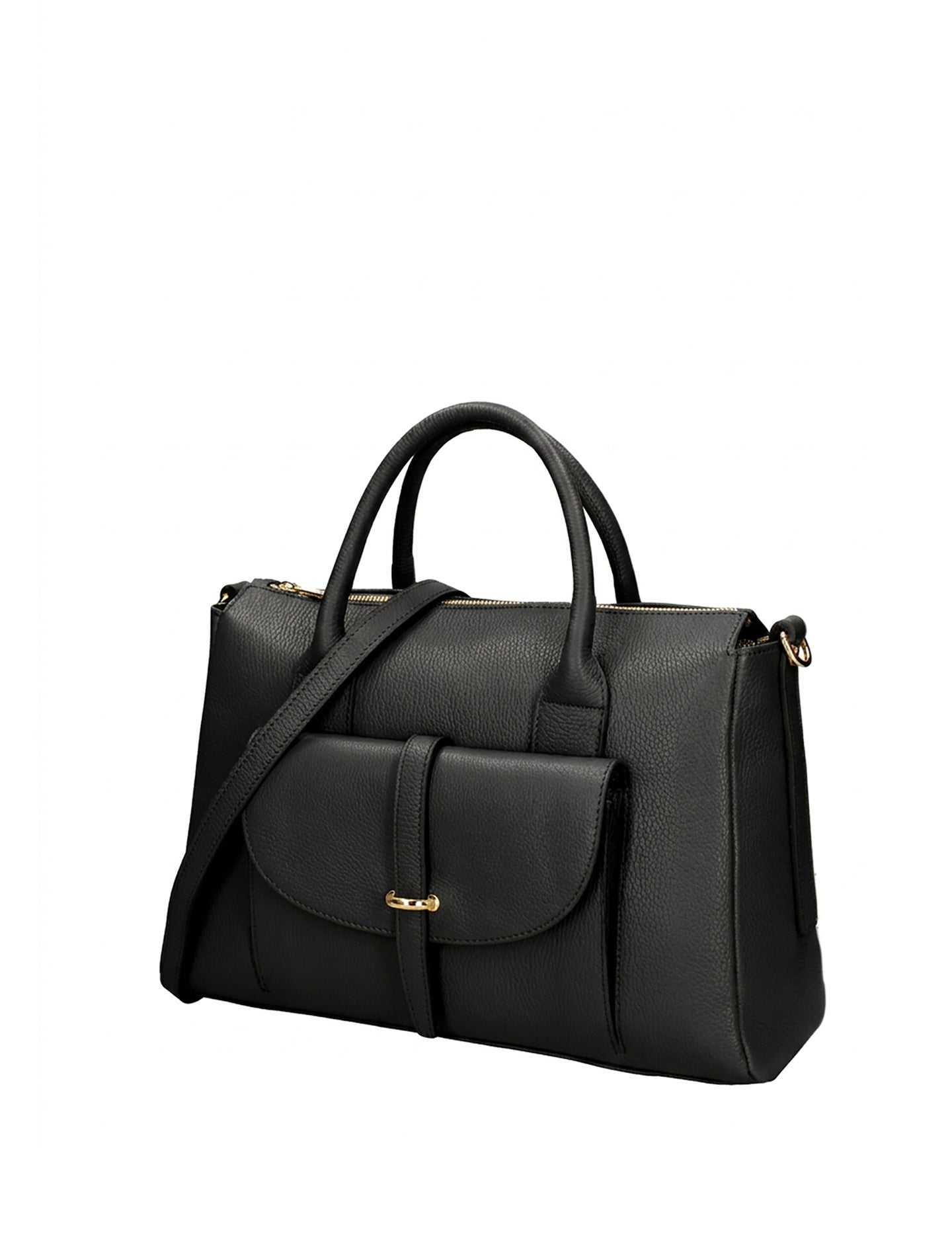 Borsa a Mano in Dollaro Leather Nero