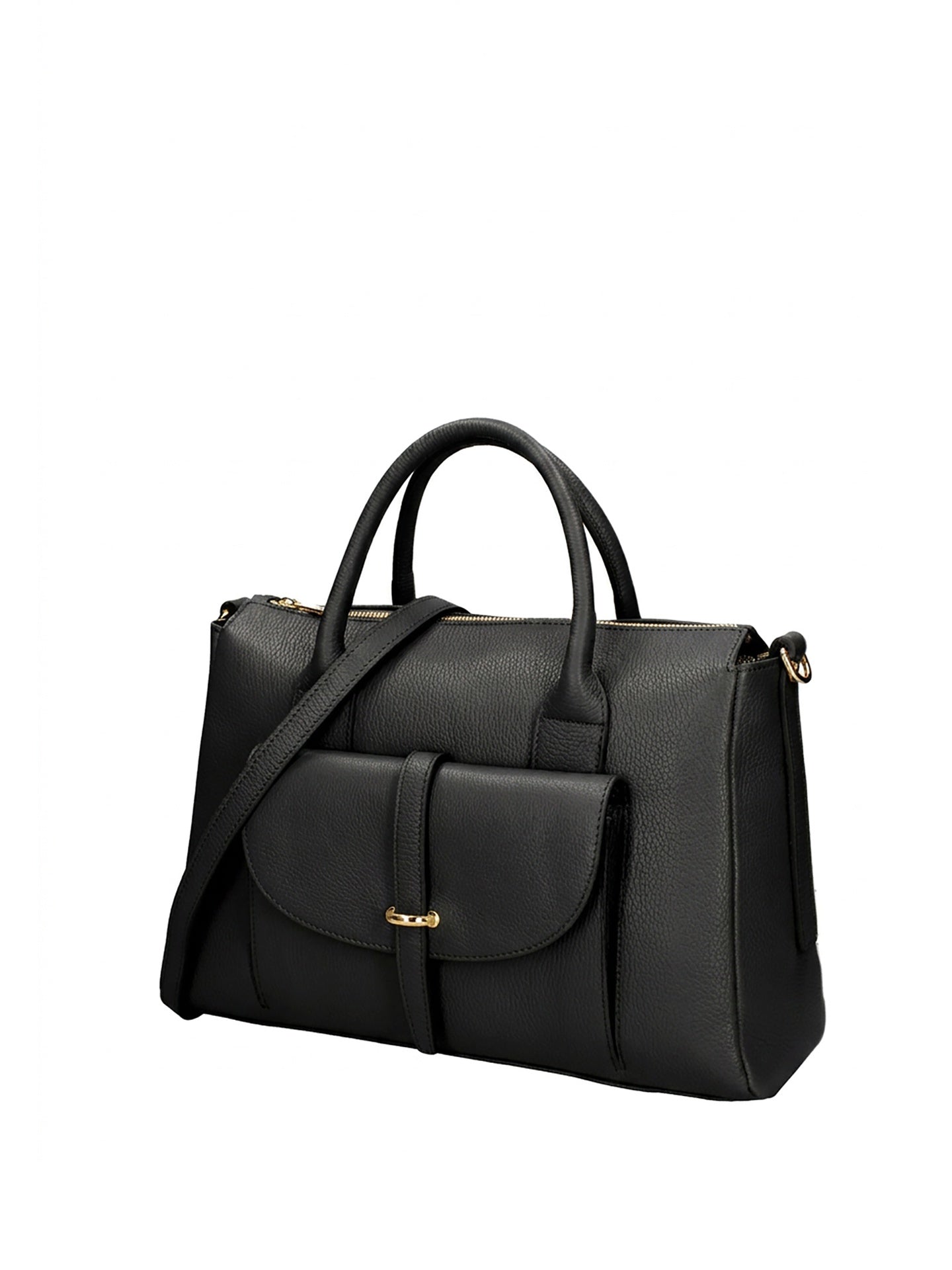 Borsa a Mano in Dollaro Leather Nero