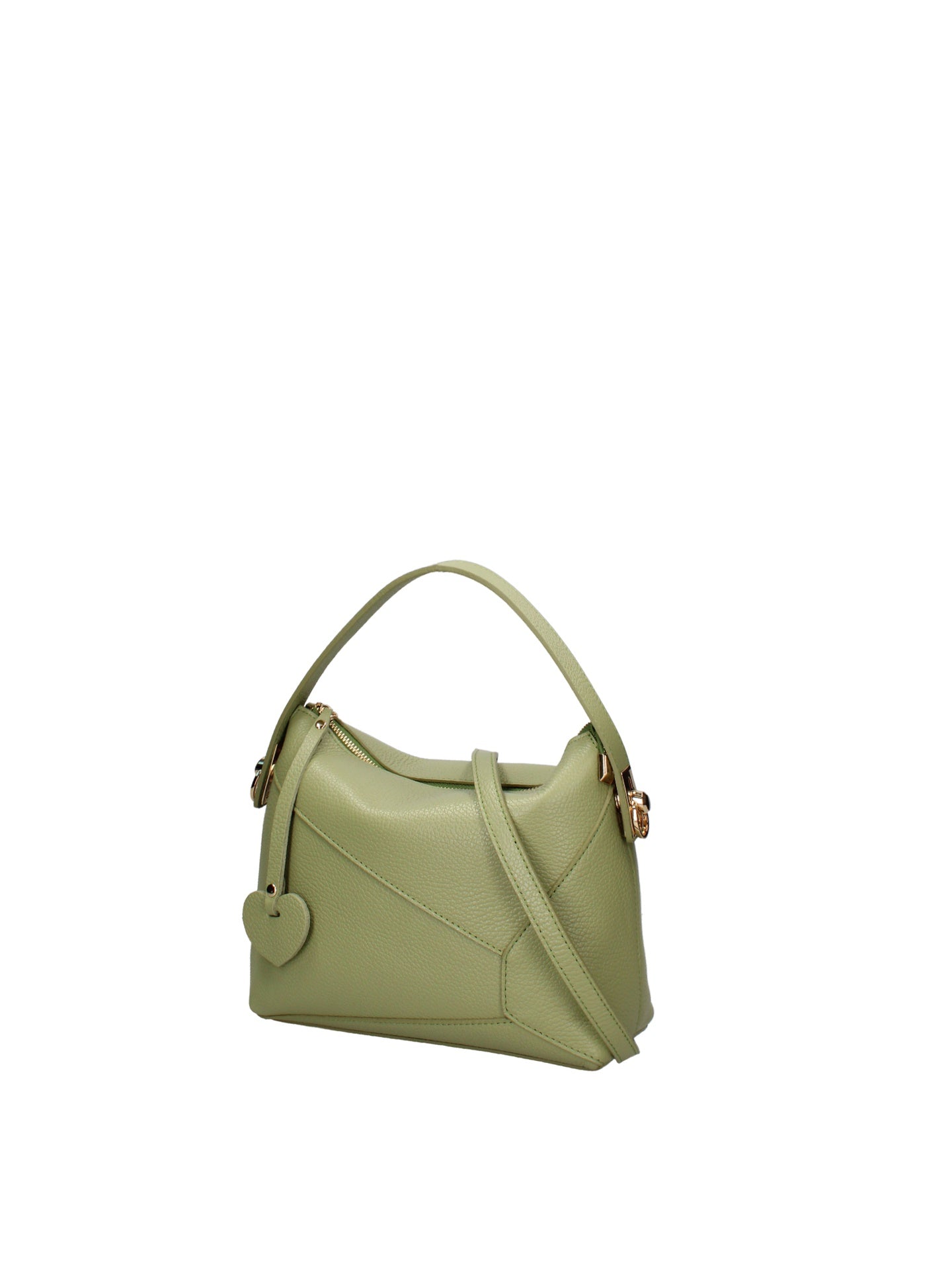 Borsa a Mano in Dollaro Leather Verde