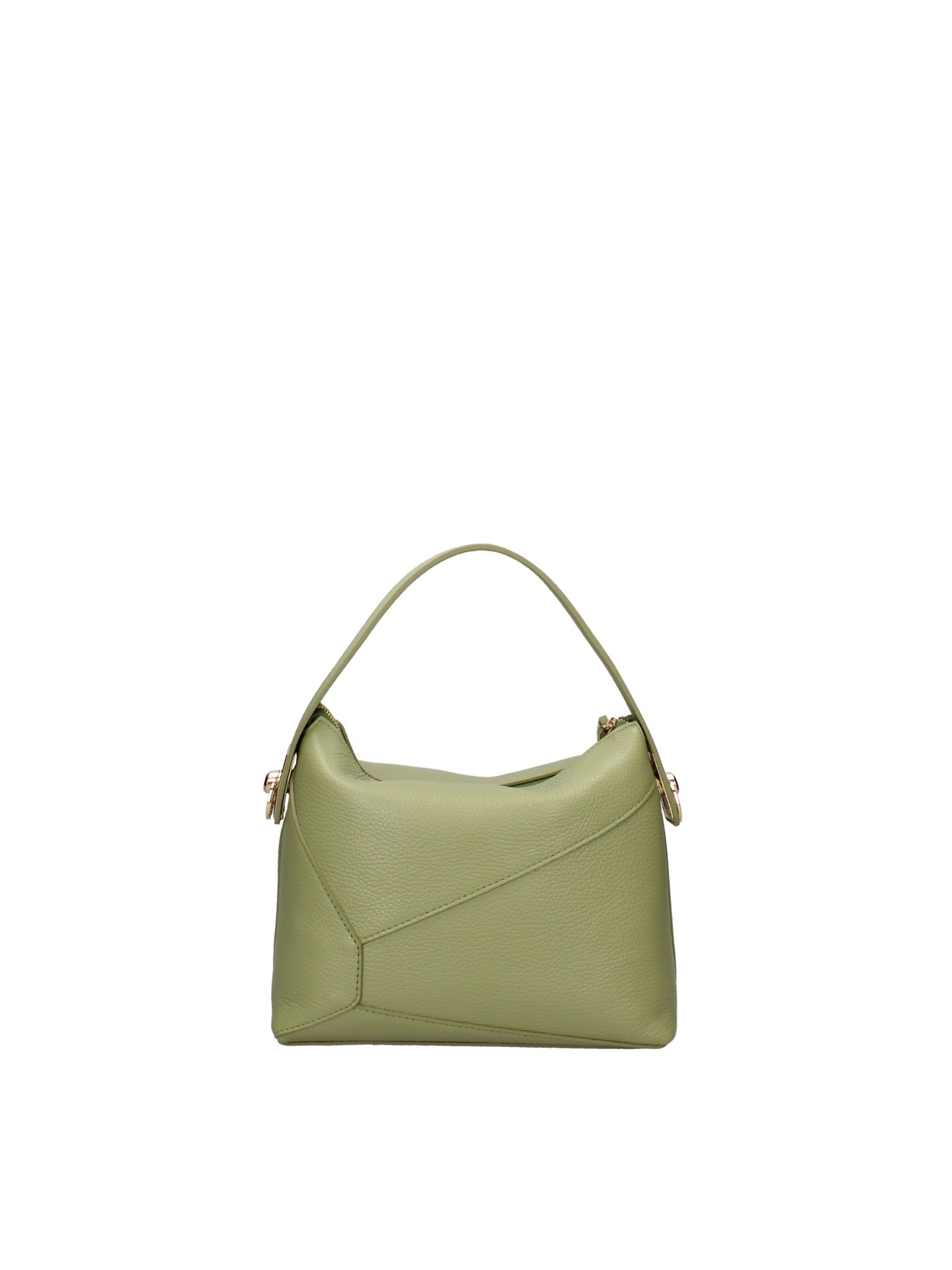 Borsa a Mano in Dollaro Leather Verde