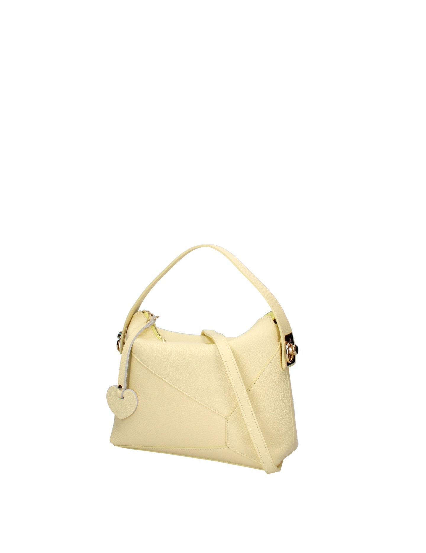 Borsa a Mano in Dollaro Leather Giallo
