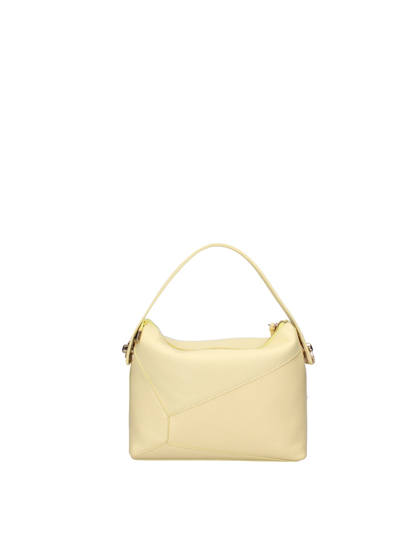 Borsa a Mano in Dollaro Leather Giallo
