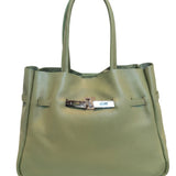 Borsa a Tracolla in Dollaro Leather Verde