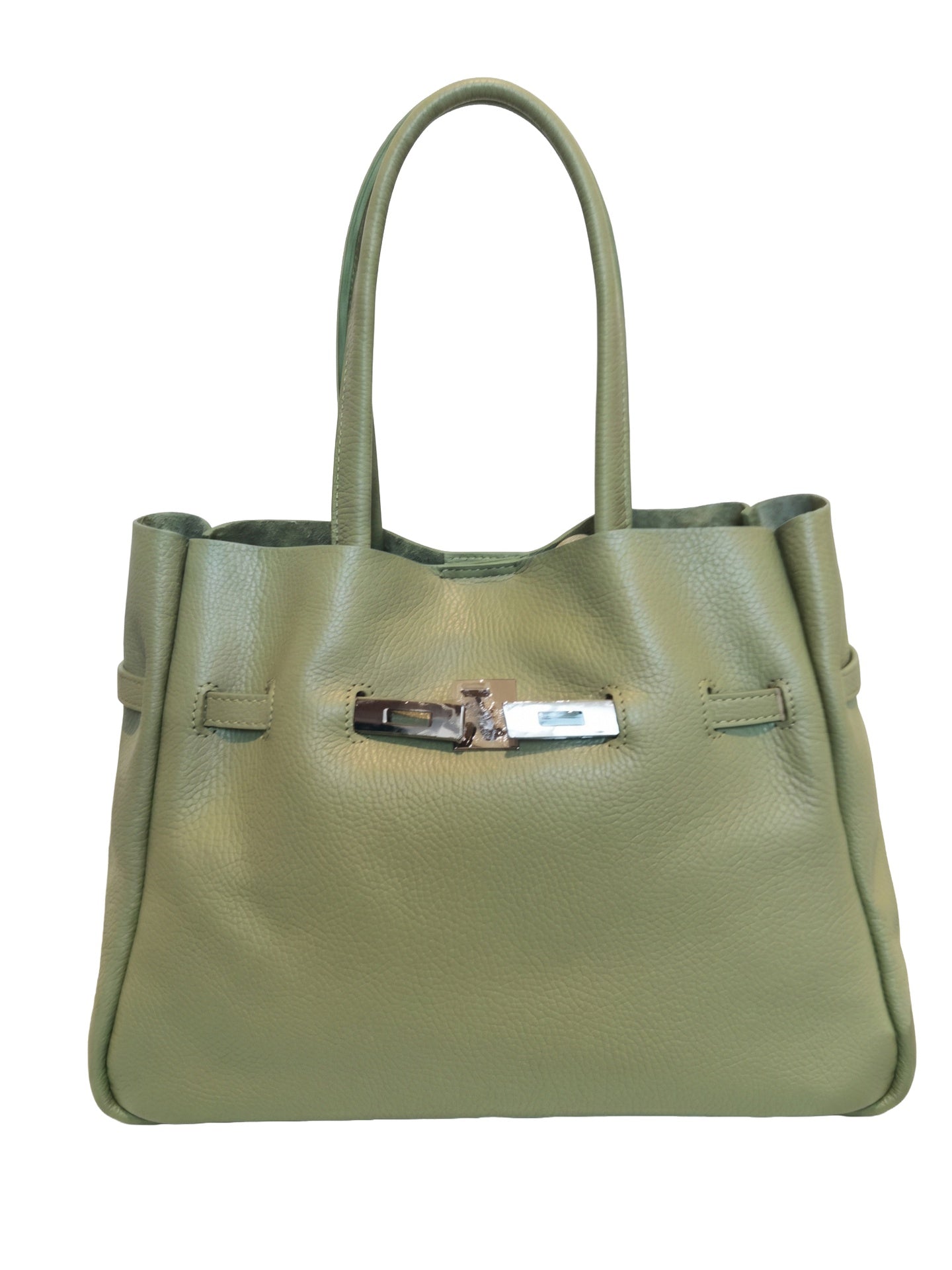 Borsa a Tracolla in Dollaro Leather Verde