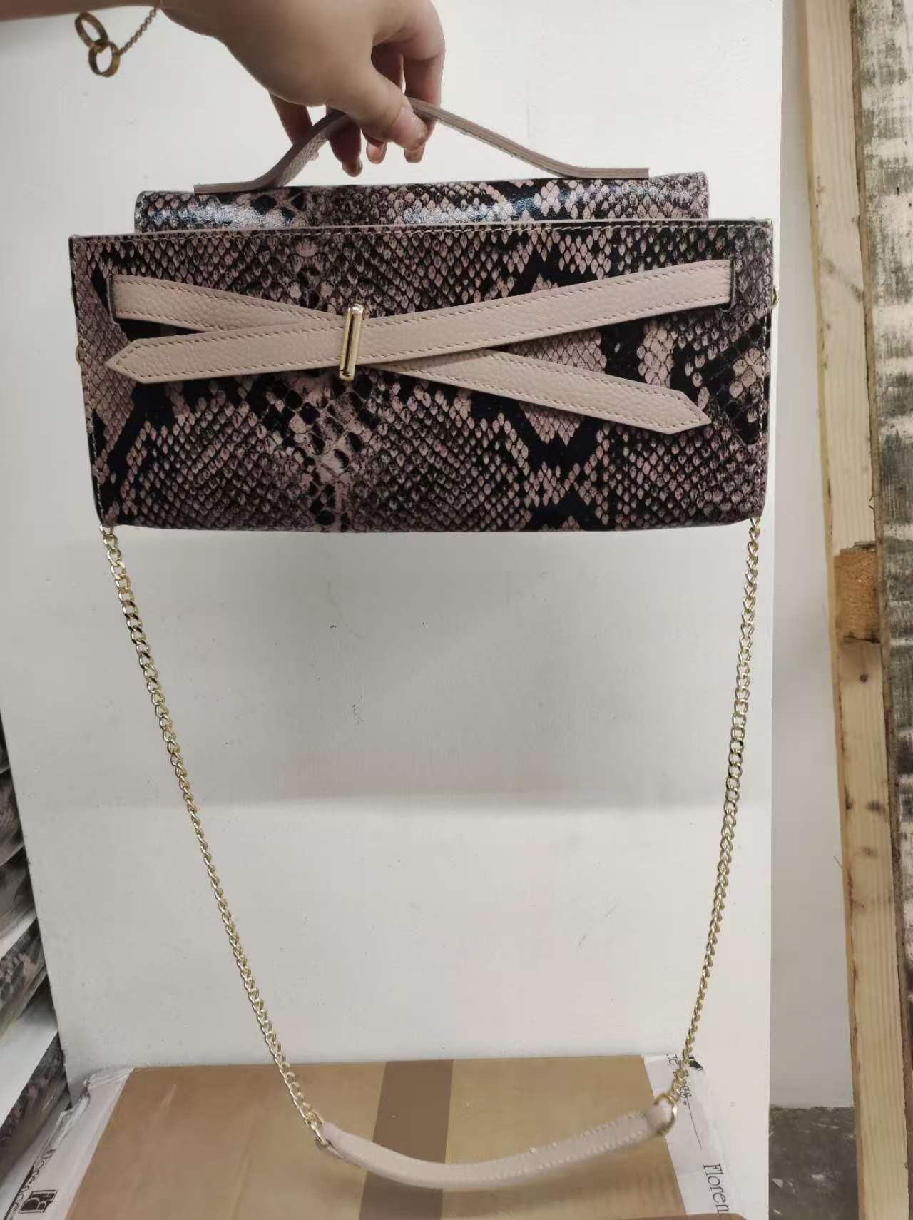 Borsa a Tracolla in Dollaro Leather Rosa