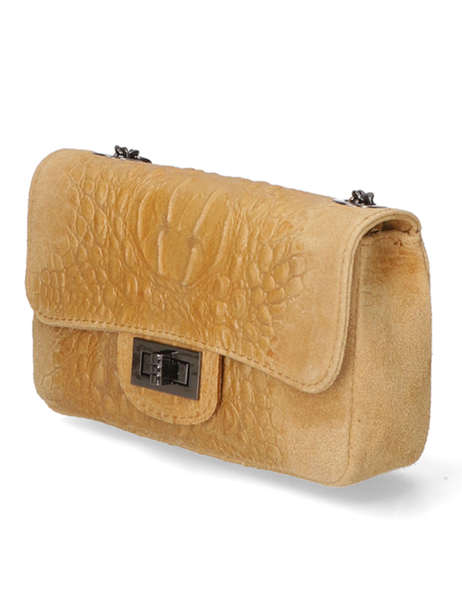 Camilla Borsa a tracolla da donna Pelle scamosciata croco 10029-CUOIO Gave Lux