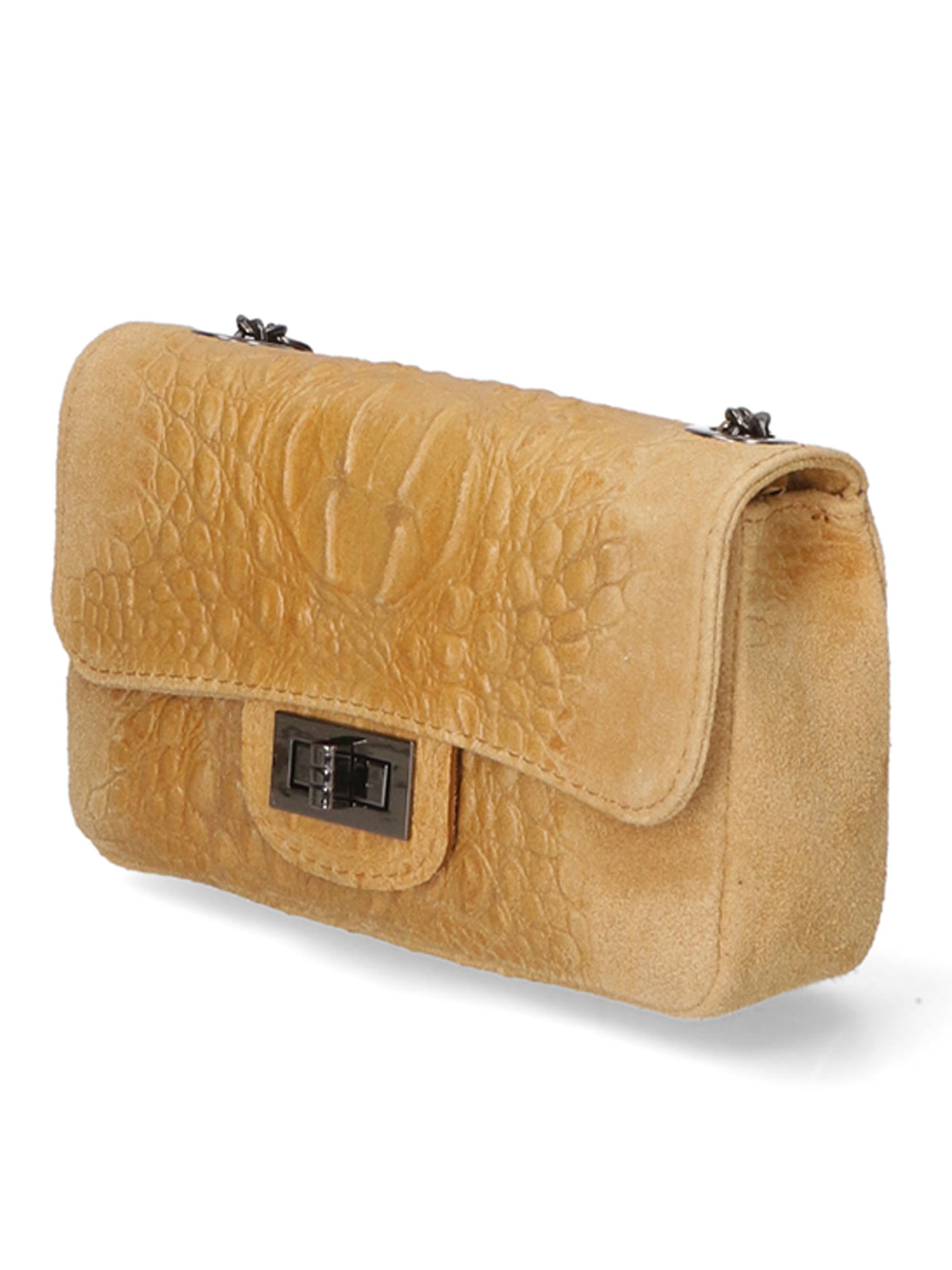 Camilla Borsa a tracolla da donna Pelle scamosciata croco 10029-CUOIO Gave Lux