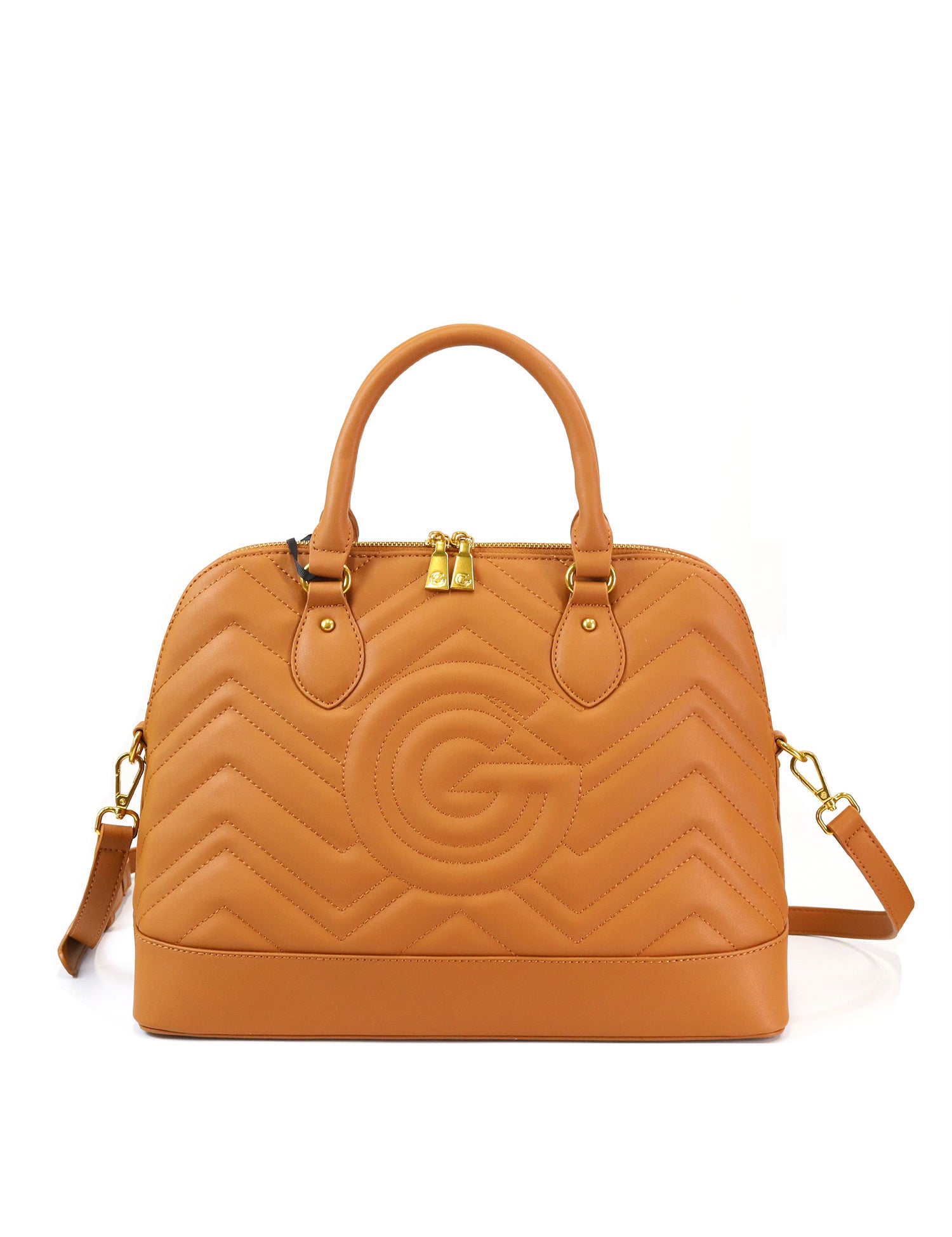 Borsa a mano da donna 100% pelle vegana PU GGB016CGN Gabriella G Firenze