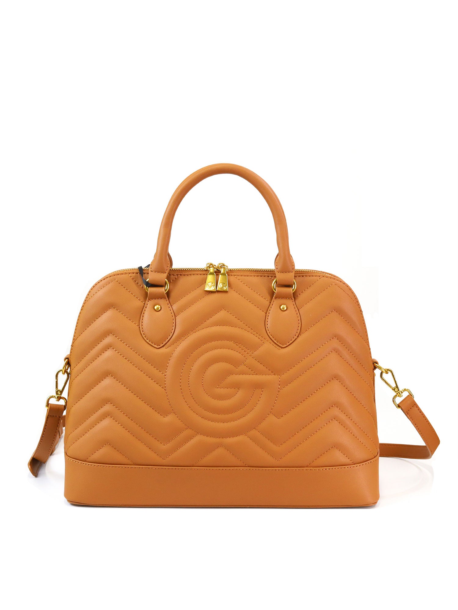 Borsa a mano da donna 100% pelle vegana PU GGB016CGN Gabriella G Firenze