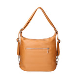 Women's White Convertible Shoulder Bag in Genuine Leather Made in Italy 30x26x9 cm