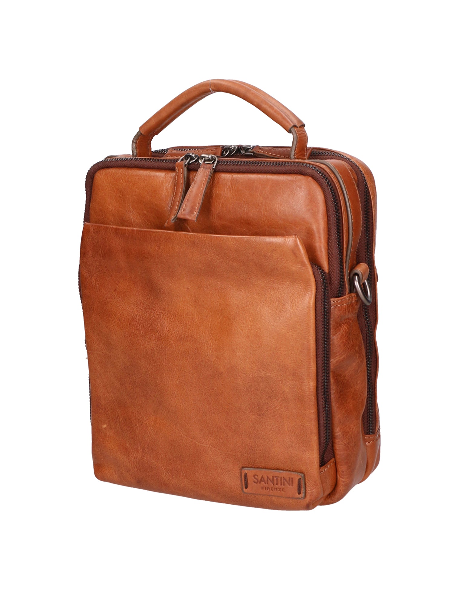 Borsa a mano unisex in vera pelle 100% Made in Italy SN5861647-TAN Santini Firenze