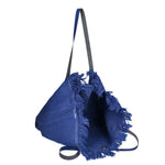 Agnese Borsa Shopper da donna Cotone e pelle 04649-D22 BLUETTE ROYAL BLU Gave Lux