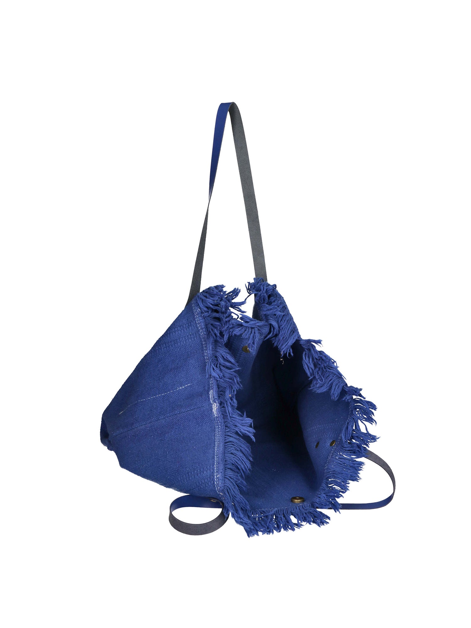 Agnese Borsa Shopper da donna Cotone e pelle 04649-D22 BLUETTE ROYAL BLU Gave Lux