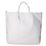 Borsa a mano da donna Vera pelle stampata coccodrillo MYB-7043-SS-S01 BIANCO My Best Bag