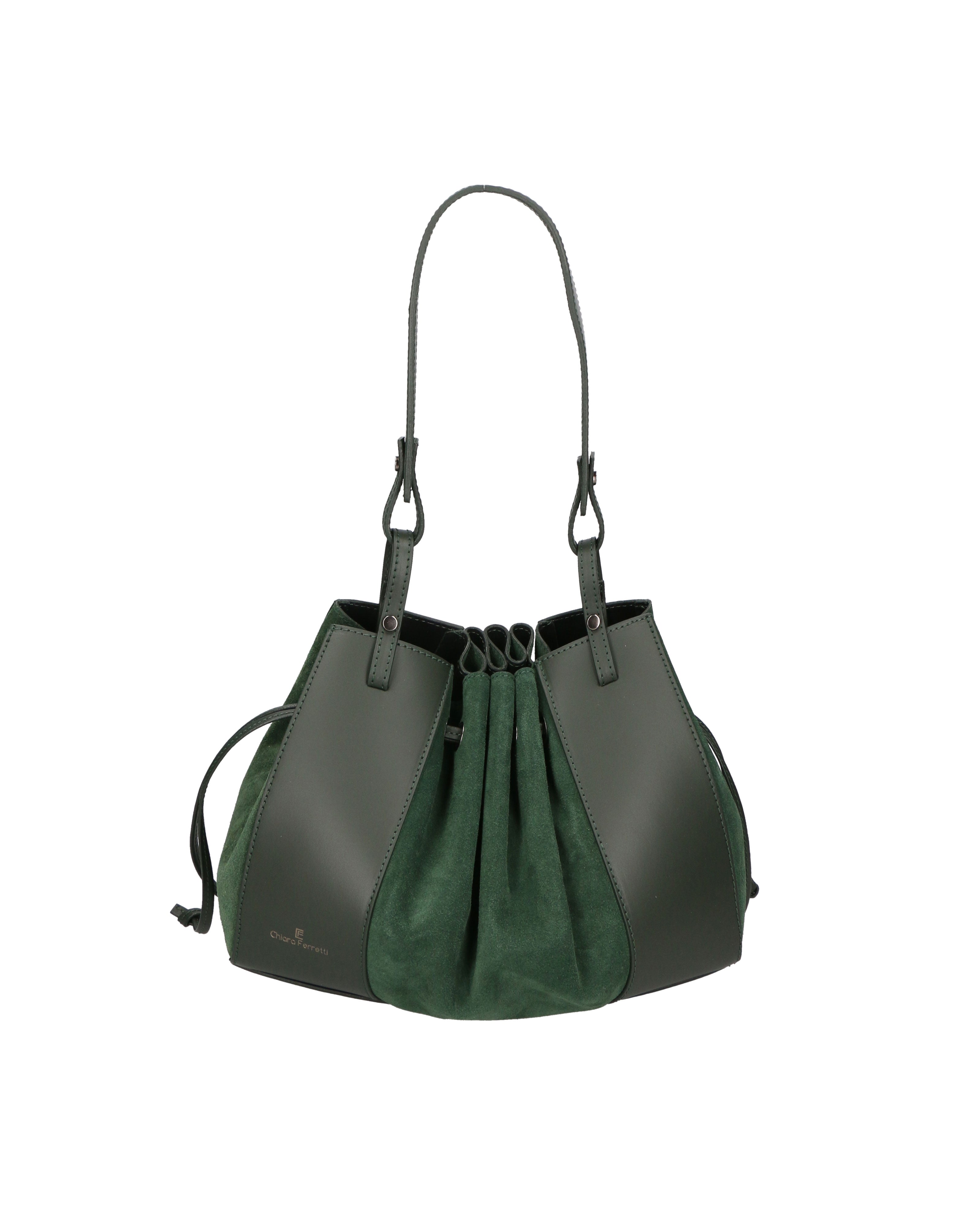 Edera Chic Borsa a mano da donna Vera Pelle 03695-L135 VERDE BOTTIGLIA Chiara Ferretti